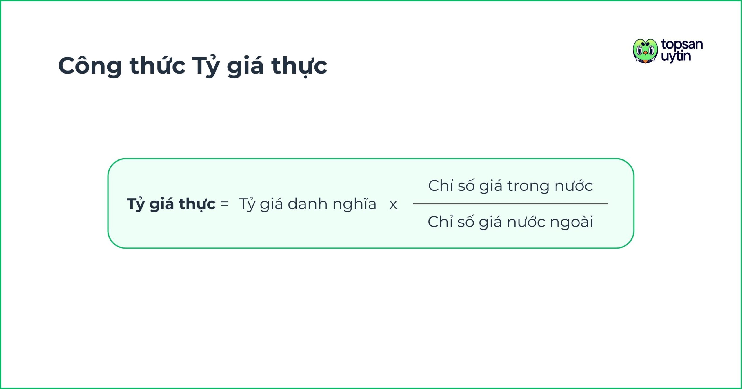 Công thức Tỷ giá thực