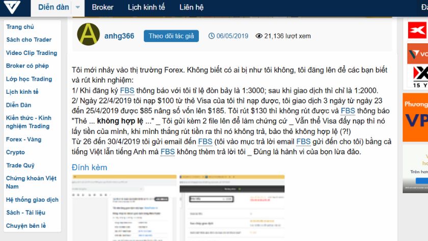 Feedback từ khách hàng của FBS