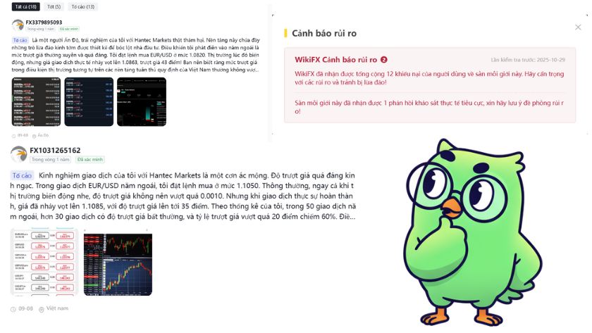 Hiện tại  Hantec Markets nhận về khá nhiều phản hồi tiêu cực từ người dùng
