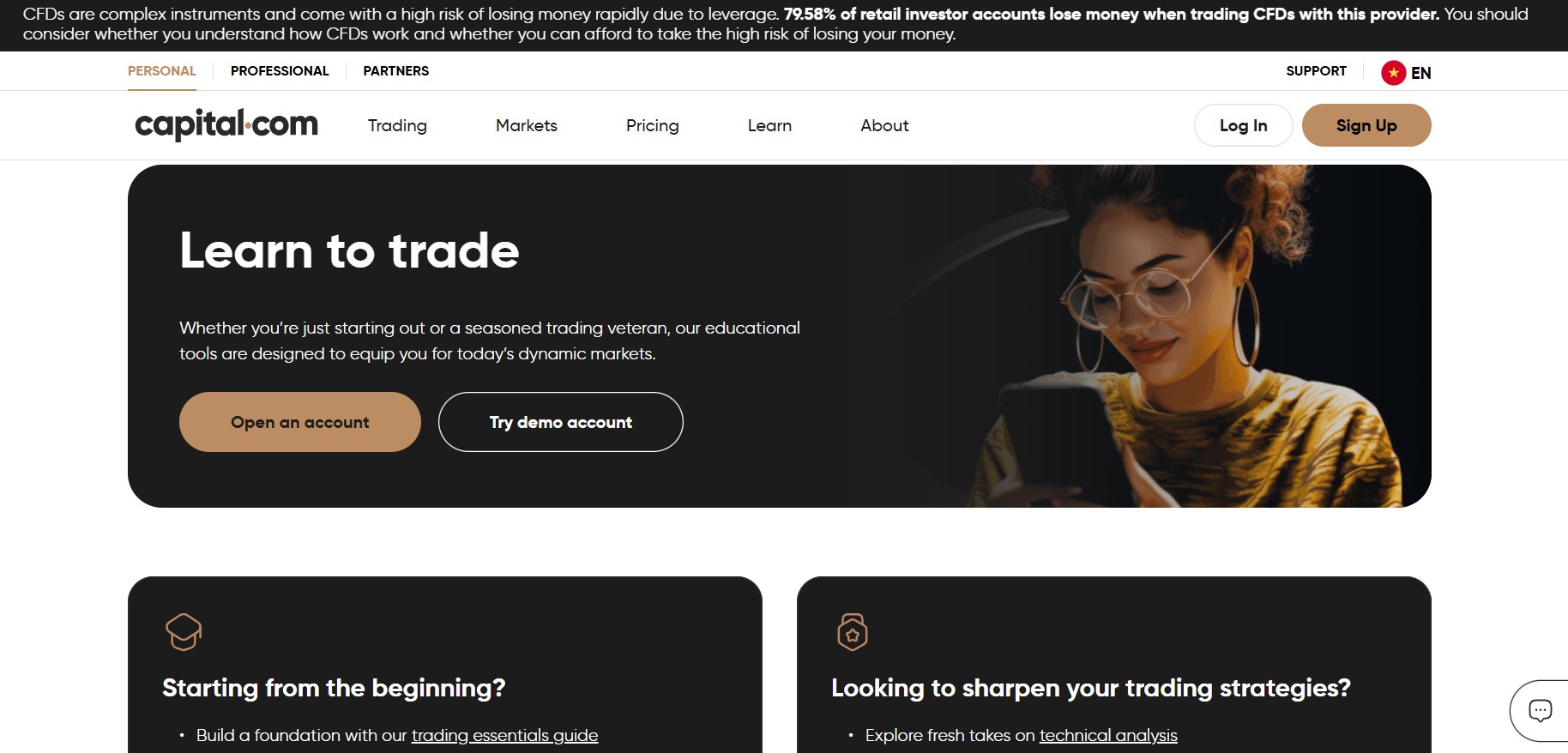 Hỗ trợ giáo dục trên website chính thức 