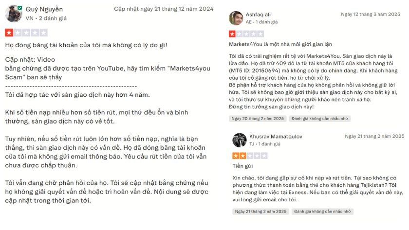 Đánh giá khách hàng về chính sách nạp - rút tiền