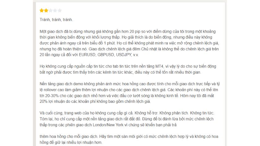 Đánh giá của trader về AAAFx trên FPA