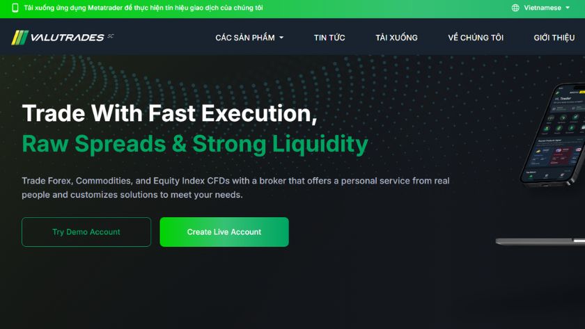 Khái quát về sàn Valutrades