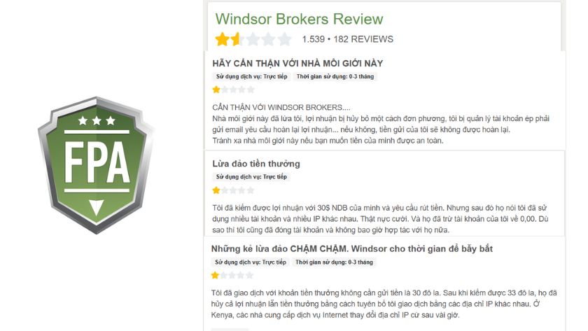 Nhiều trader bày tỏ bức xúc về sàn Windsor Brokers