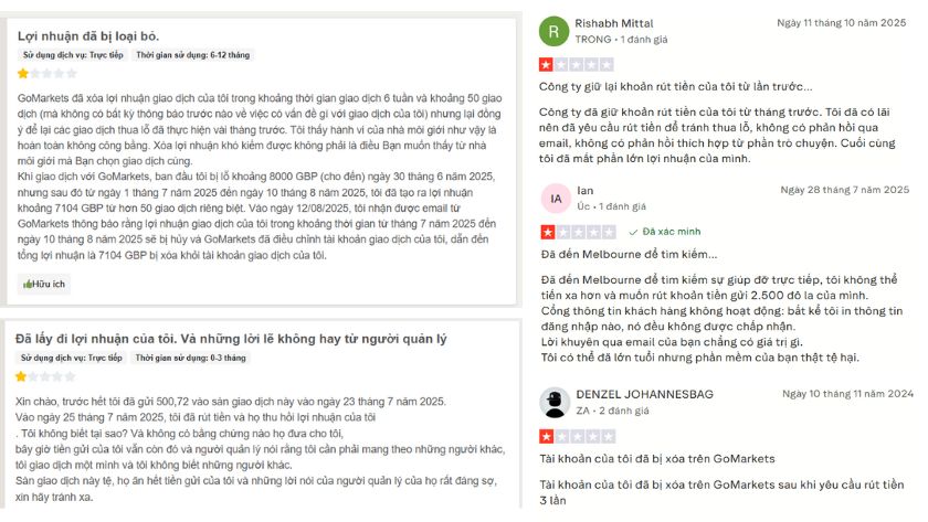 Những chia sẻ của các trader về GO Markets