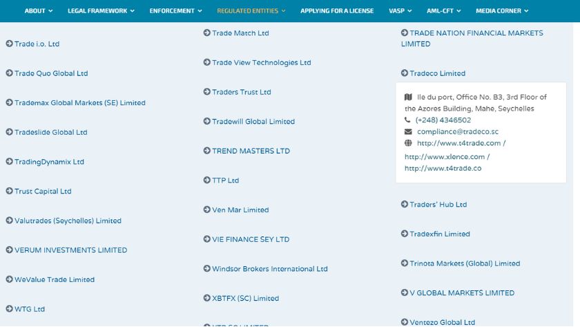 Thông tin giấy phép FSA của T4Trade