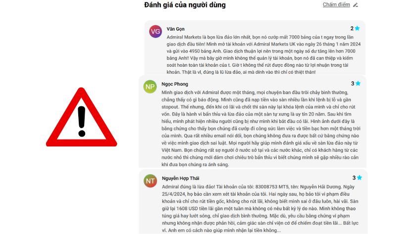 Trader Việt bày tỏ bức xúc khi giao dịch tại Admiral Markets