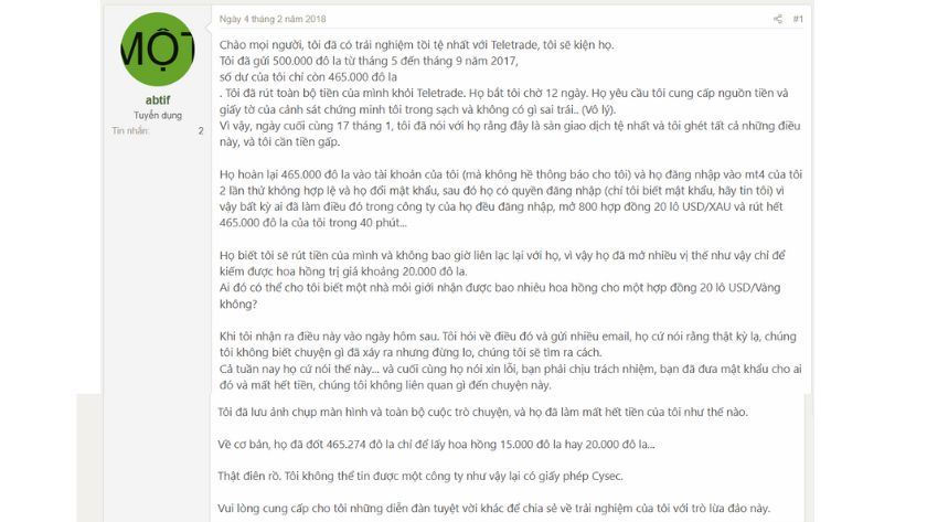 Trader lên tiếng vì 465.000 đô la bay mất chỉ trong 40 phút