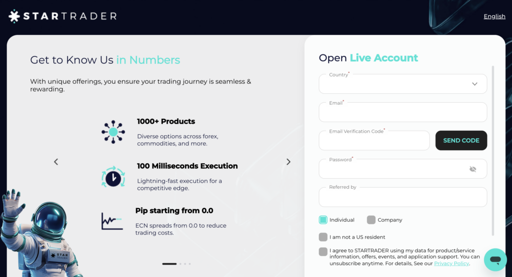 Cách đăng ký nhận bonus startrader