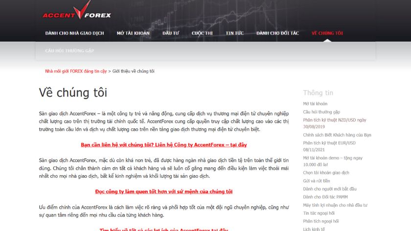 Khái quát về sàn AccentForex