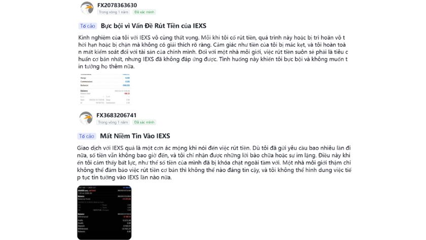 Không thể rút tiền là vấn đề rất nhiều trader gặp phải khi giao dịch tại IEXS