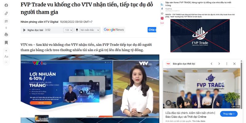 Nhìn nền tảng ra hiệu lệnh cảnh báo spam từ nền tảng FVP Trader
