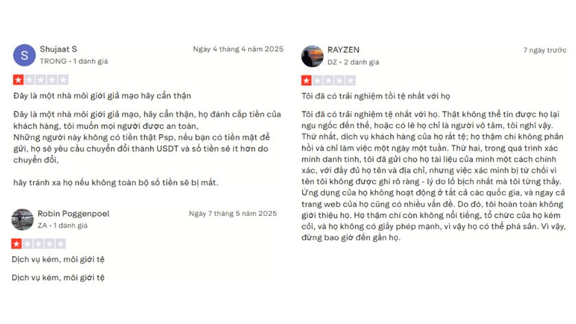 Những phàn nàn của người dùng về Traze trên Trustpilot