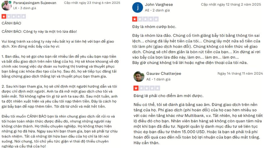 Rất nhiều trader tố cáo Golden Brokers lừa đảo trên Trustpilot