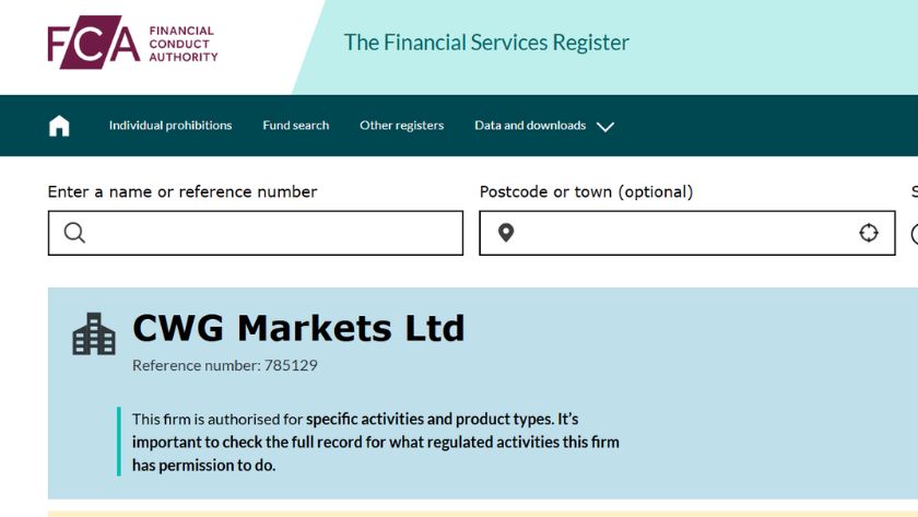 Thông tin giấy phép FCA của CWG Markets