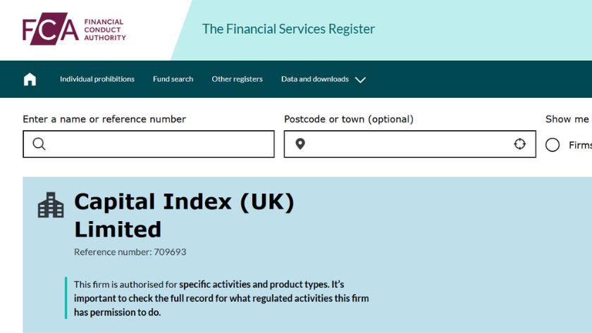 Thông tin giấy phép FCA của sàn Capital Index