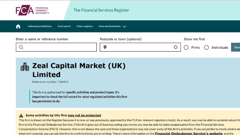 Thông tin giấy phép FCA của sàn Traze