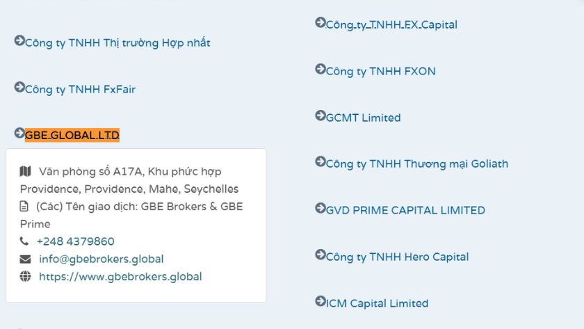 Thông tin giấy phép FSA của GBE Brokers