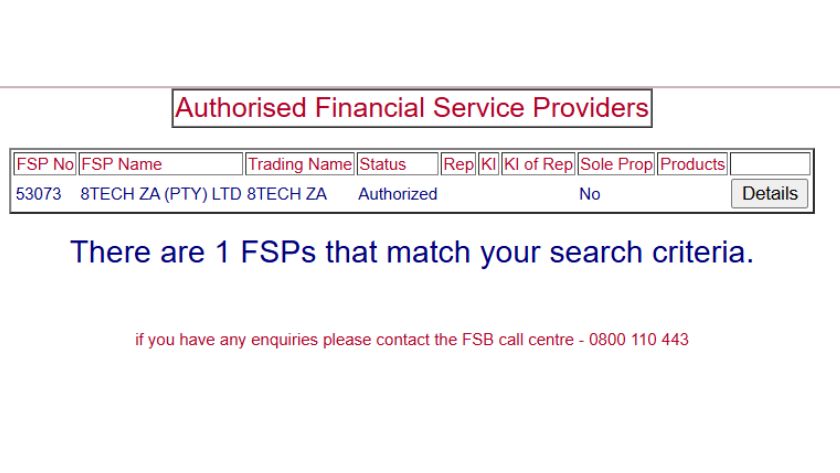 Thông tin giấy phép FSCA của SimpleFX