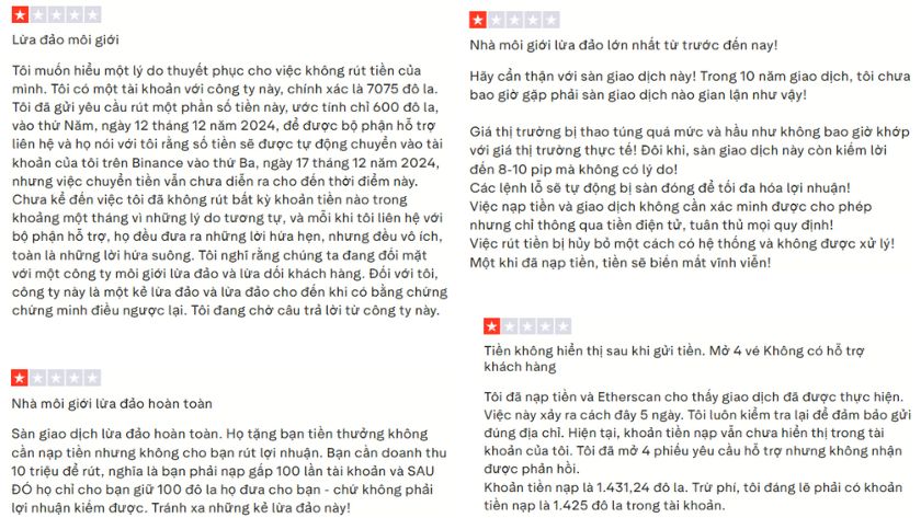 Trader cho biết Không thể rút tiền tại ForexChief, sàn thao túng giá