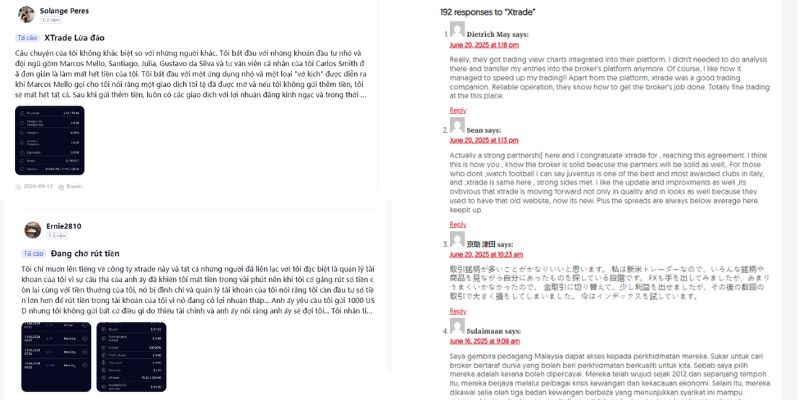 Nhiều người dùng để lại phản ứng tiêu cực với Xtrade