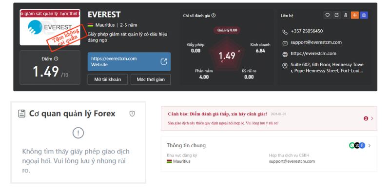Nhiều trang đánh giá thứ 3 lên tiếng cảnh báo EverestCM