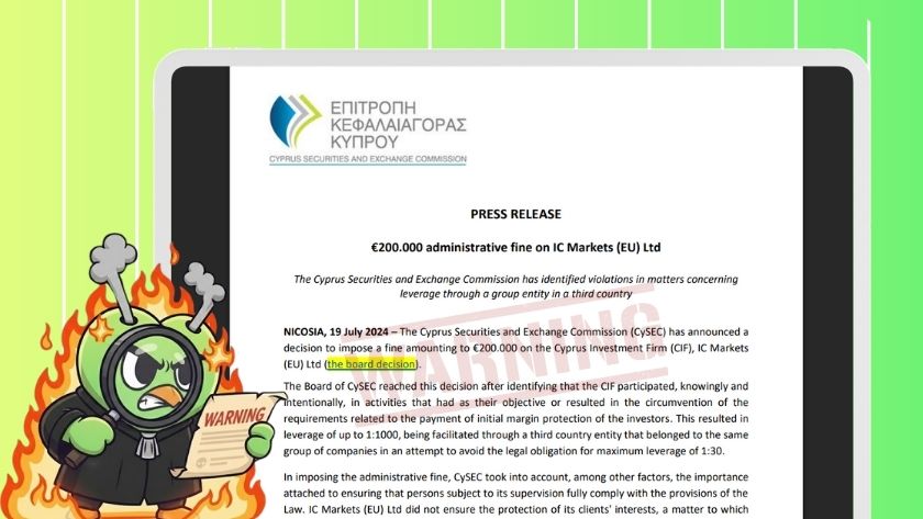 CySEC phạt IC Markets €200.000 vào 7/2024