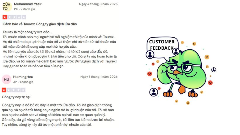 Đánh giá của trader quốc tế về Taurex