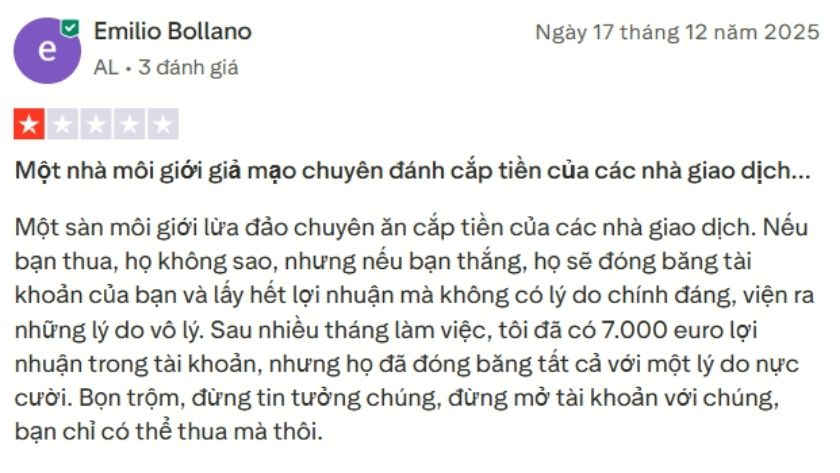 EasyMarkets tự ý đóng băng tài khoản khách hàng mà không có lý do chính đáng