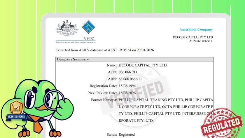 Giấy phép ASIC của DecodeFX