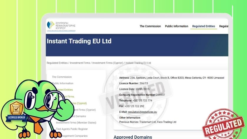 Giấy phép CySEC của InstaForex