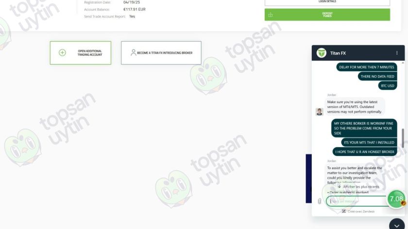 Không có dữ liệu cập nhật trên MT5 hơn 20 phút - không thể chốt lời