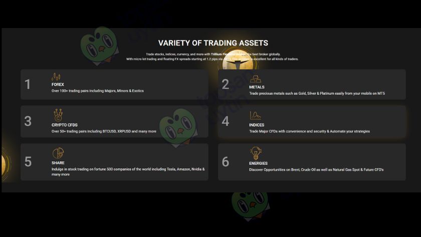 Những sản phầm sàn Trillium cho phép giao dịch