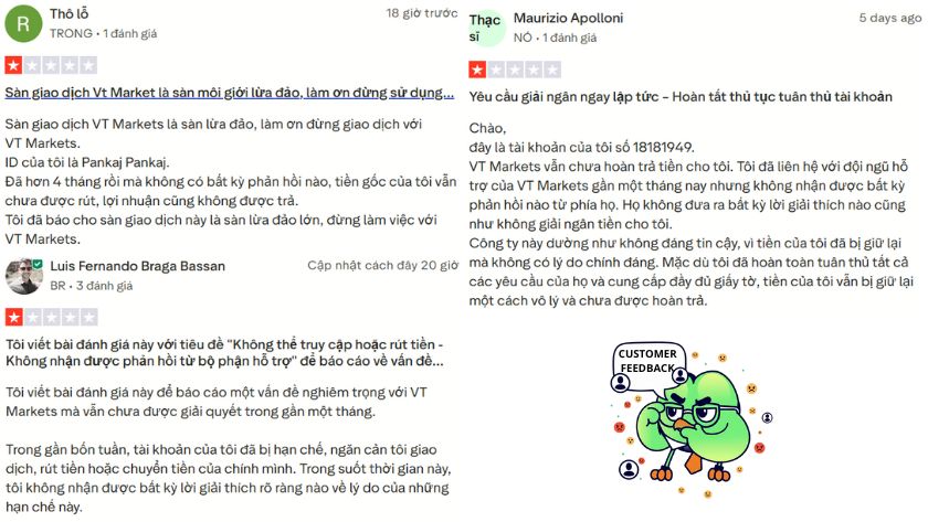 Những trader khác cũng không thể rút tiền tại sàn VT Markets