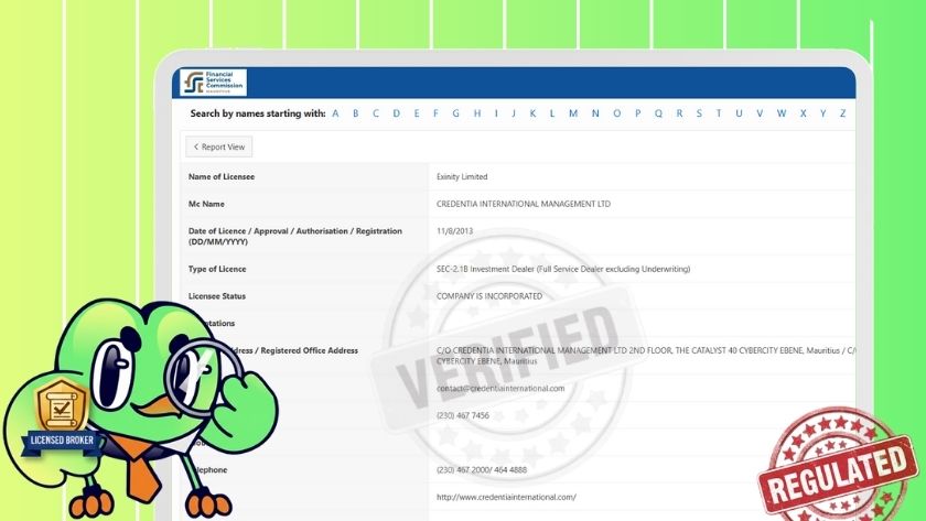 Thông tin giấy phép FSC Mauritius của FXTM