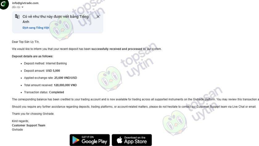 Top Sàn Uy Tín trải nghiệm giao dịch trên Givtrade