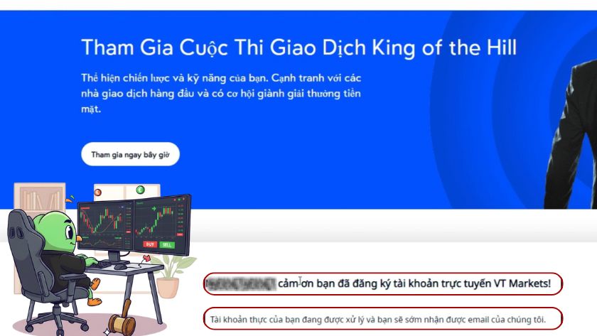 Top Sàn Uy Tín Team đã đăng ký tài khoản giao dịch tại VT Markets