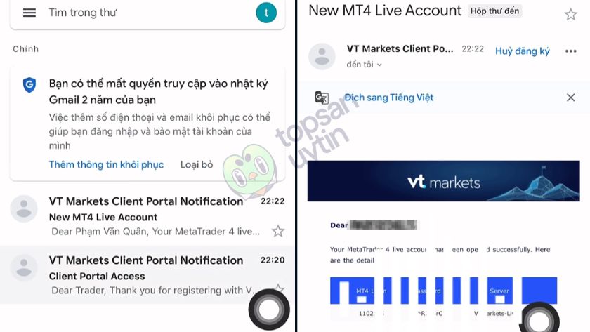 Top Sàn Uy Tín Team đăng ký thành công tài khoản tại VT Markets