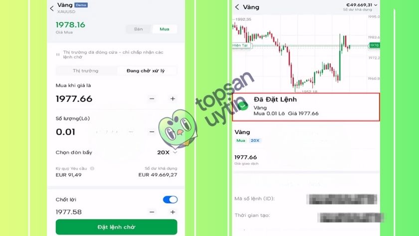 Top Sàn Uy Tín Team giao dịch vàng trên Mitrade Mobile App