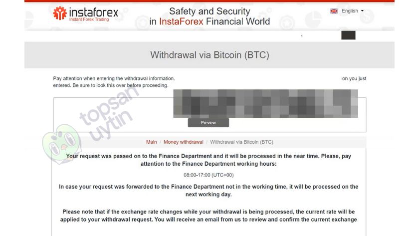 Top Sàn Uy Tín Team rút tiền tại InstaForex