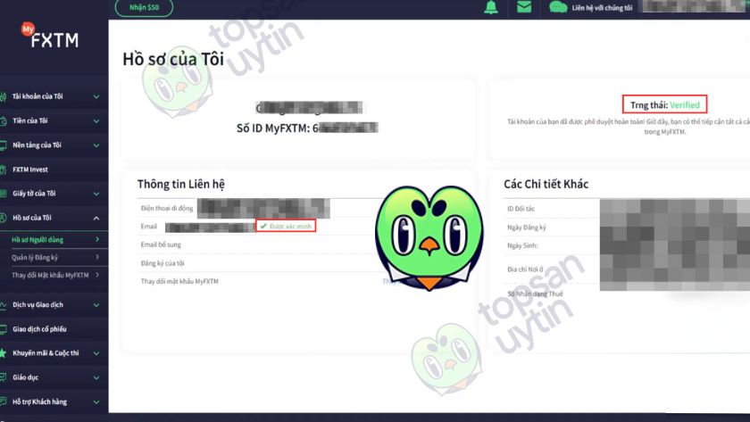 Top Sàn Uy Tín Team tạo tài khoản giao dịch trên FXTM