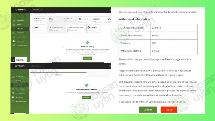 Top Sàn Uy Tín Team trải nghiệm rút tiền tại TitanFX