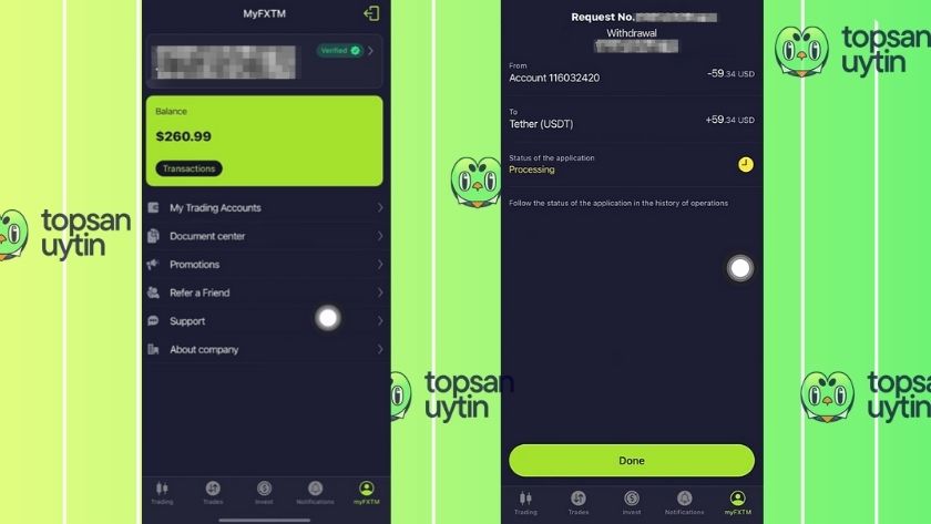 Top Sàn Uy Tín Team trải nghiệm rút tiền với FXTM