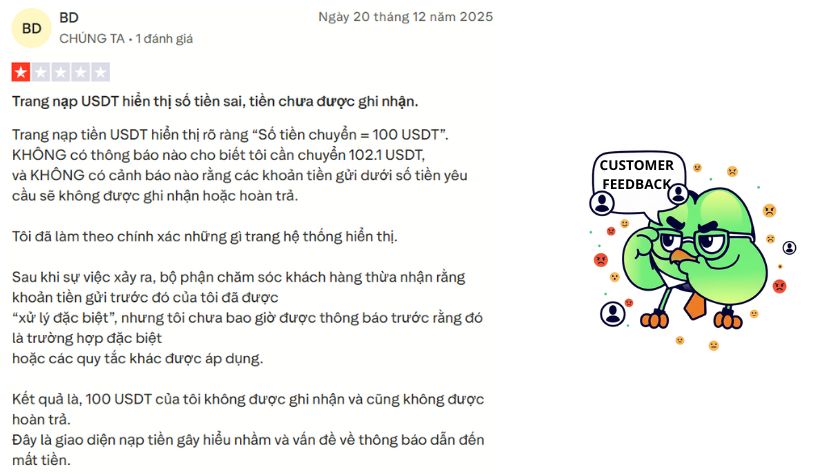 Trader BD cũng gặp tình trạng phát sinh phí, nạp tiền không vào tài khoản như Top Sàn Uy Tín Team