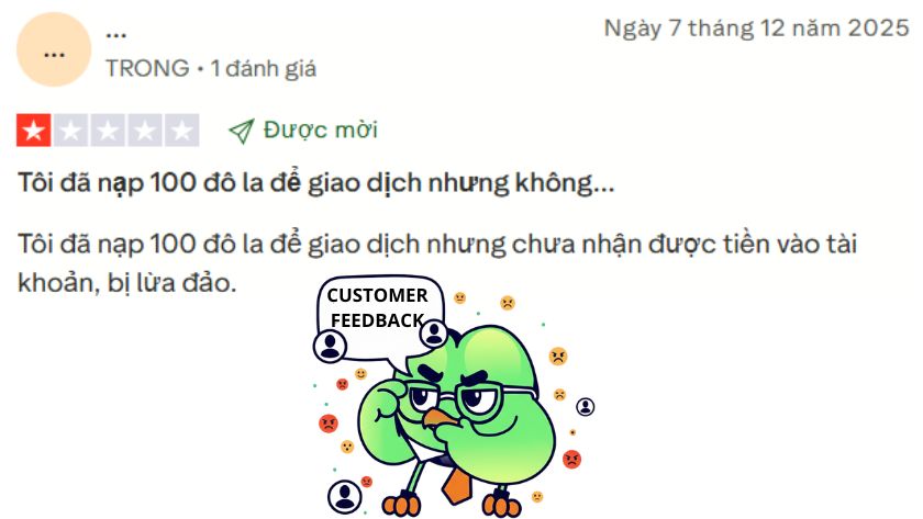 Trader khác cũng gặp sự cố nạp tiền tương tự như Top Sàn Uy Tín Team