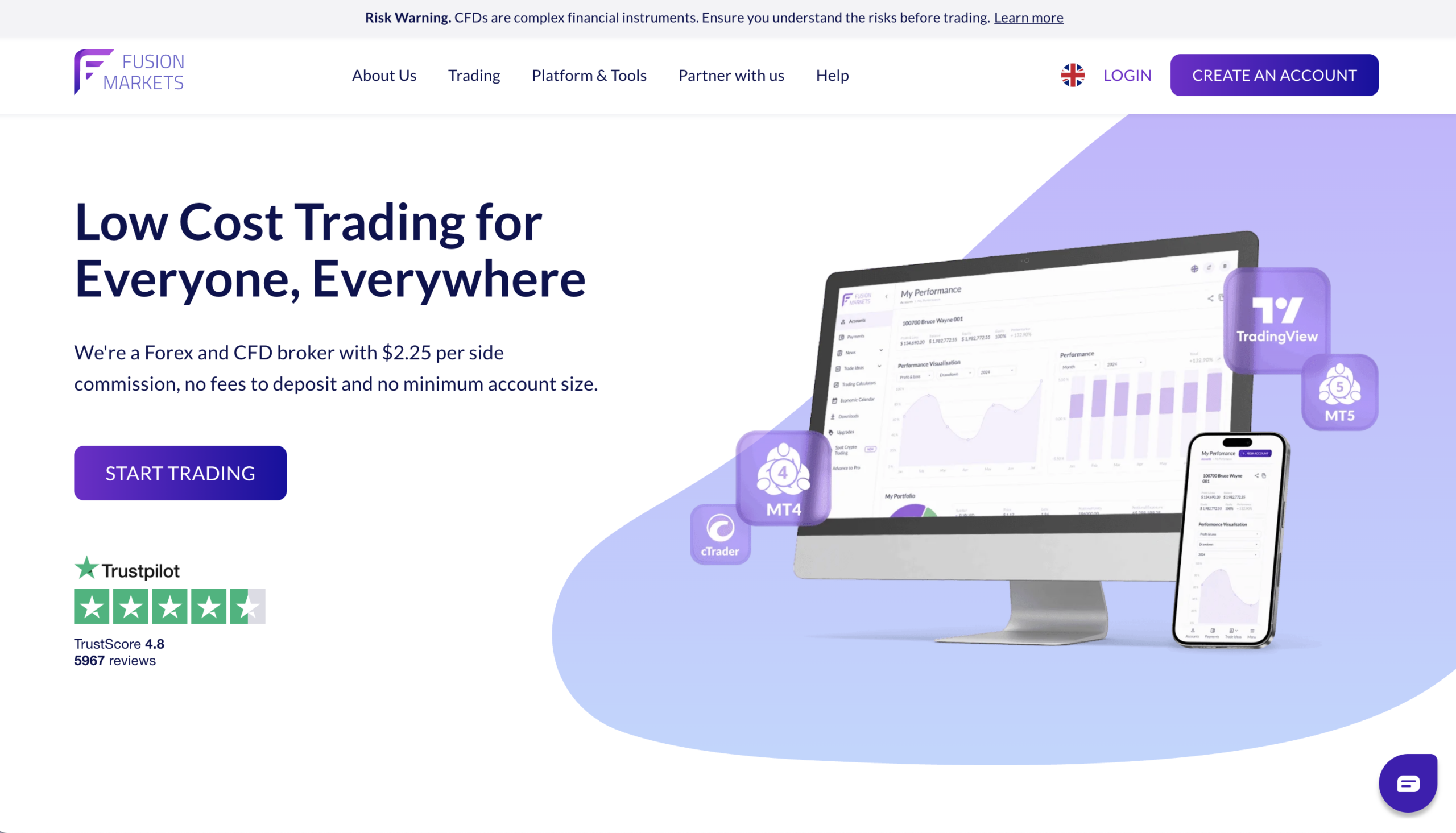 Trang chủ sàn Fusion Markets