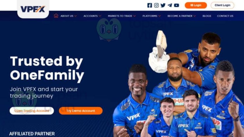 Giao diện chính khi truy cập VPFX