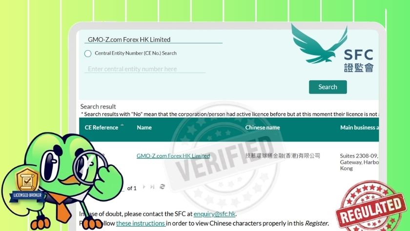 Giấy phép SFC HongKong của Z.com Forex