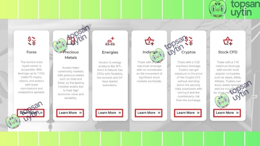 Sản phẩm giao dịch của ETO Markets