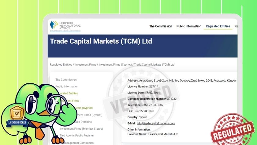 Thông tin giấy phép CySEC của Trade.com